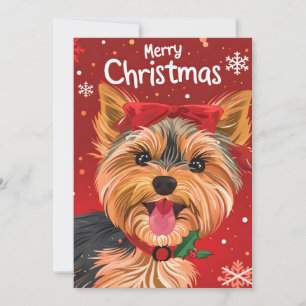 Cartes Pour Fêtes Annuelles Yorkshire Terrier Noël