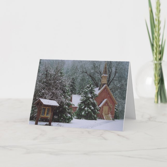 Cartes Pour Fêtes Annuelles Yosemite Church in snow (Devant)
