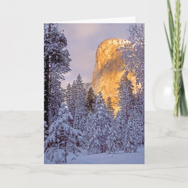 Cartes Pour Fêtes Annuelles Yosemite - EL Capitan allumé par lumière du soleil (Devant)