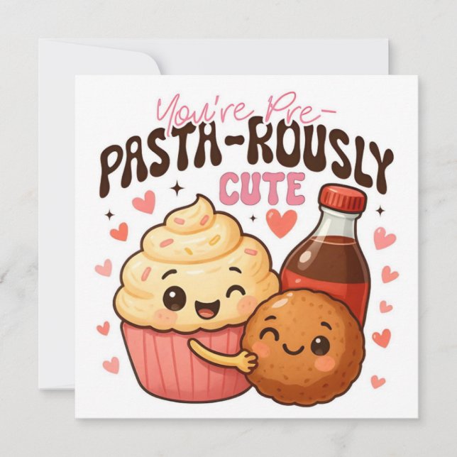Cartes Pour Fêtes Annuelles You’re Pre-Pasta-rously Cute Flat Holiday Card (Devant)