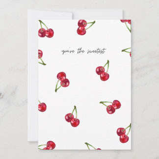 Cartes Pour Fêtes Annuelles “You’re the Sweetest” Cherries Love Pattern