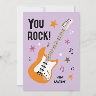 Cartes Pour Fêtes Annuelles You rock guitar classroom valentine's day card