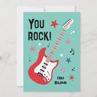 Cartes Pour Fêtes Annuelles You rock guitar classroom valentine's day card