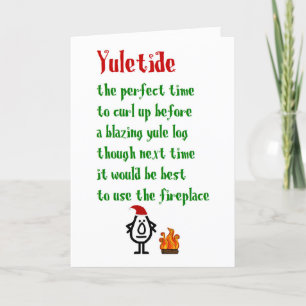 Cartes Pour Fêtes Annuelles Yuletide un joyeux poème de Noël amusant