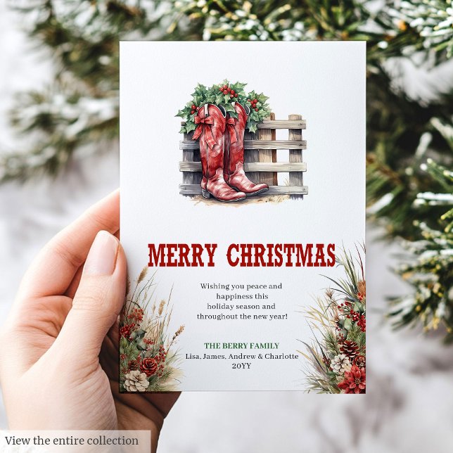 Cartes Pour Fêtes Annuelles Yuletide Yeehaw cowboy Christmas greeting card (Yuletide Yeehaw cowboy Christmas greeting card

)