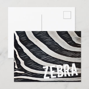 Cartes Pour Fêtes Annuelles Zebra Fur noir et blanc Design pour Amoureux des a