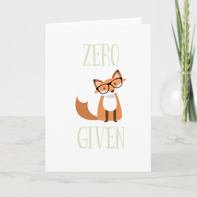 Cartes Pour Fêtes Annuelles Zero Fox Donné Drôle Animal Fox (Devant)