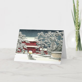 Cartes Pour Fêtes Annuelles "Zojoji en neige" par Kawase Hasui 川 瀬 巴 水