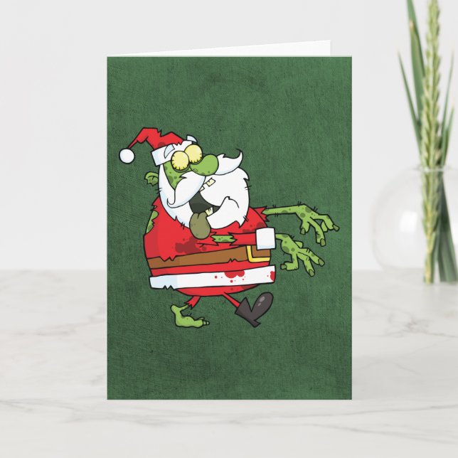 Cartes Pour Fêtes Annuelles Zombi de Père Noël (Devant)