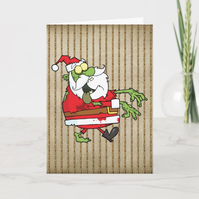 Cartes Pour Fêtes Annuelles Zombi de Père Noël (Devant)