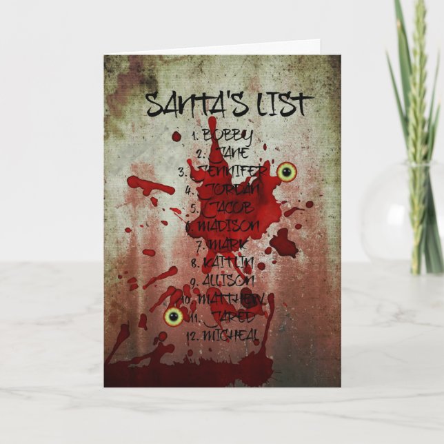 Cartes Pour Fêtes Annuelles Zombi sanglant le père noël (Devant)