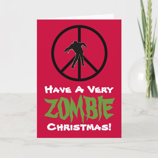 Cartes Pour Fêtes Annuelles ZOMBIE Christmas Funny Grey Card (Devant)