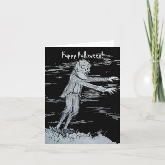 Cartes Pour Fêtes Annuelles Zombie Halloween (Devant)