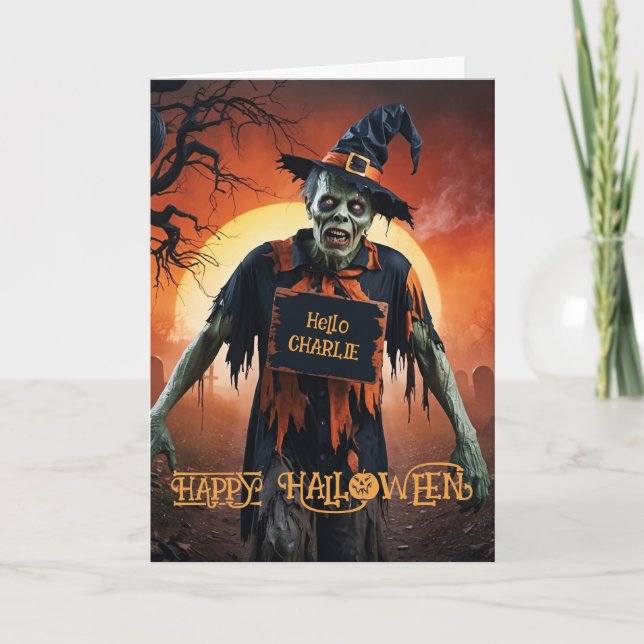 Cartes Pour Fêtes Annuelles Zombie Halloween (Devant)