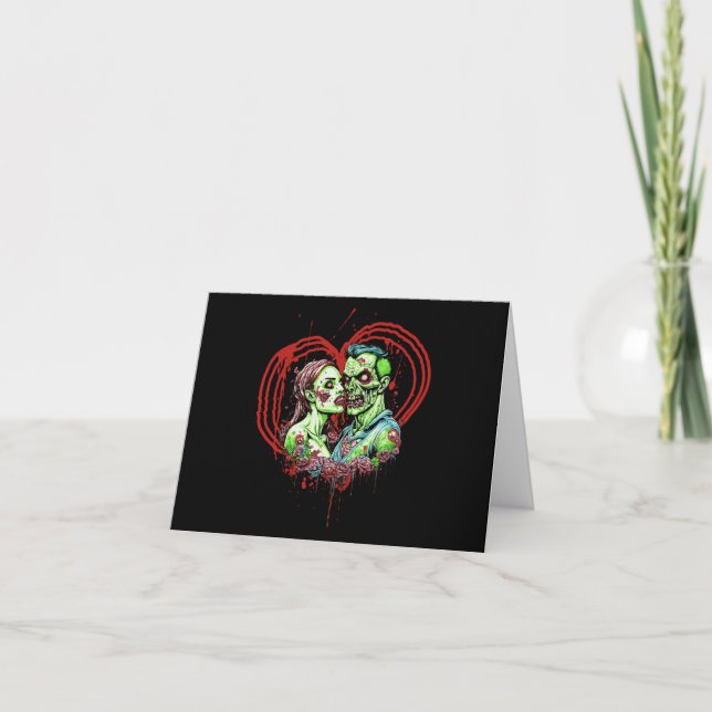 Cartes Pour Fêtes Annuelles Zombie Love (Devant)