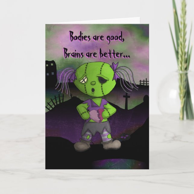 Cartes Pour Fêtes Annuelles Zombie Love Bodies Cerveaux et coeurs Valentine (Devant)
