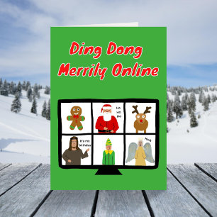 Cartes Pour Fêtes Annuelles Zoom amusant Noël carol pun père Noël Jesus