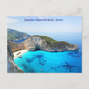 Cartes Pour Fêtes Annuelles Zykynthos Shipwreck Beach, Grèce