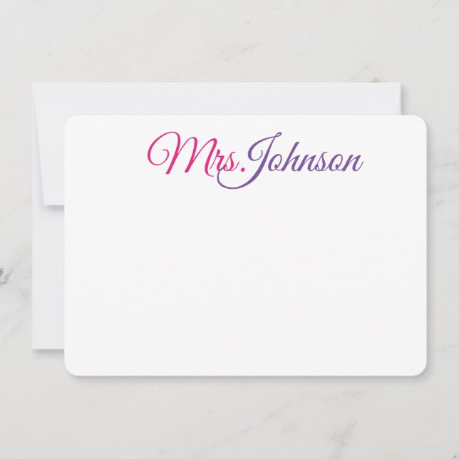 Cartes pour notes colorés pour affaires ou personn (Devant)