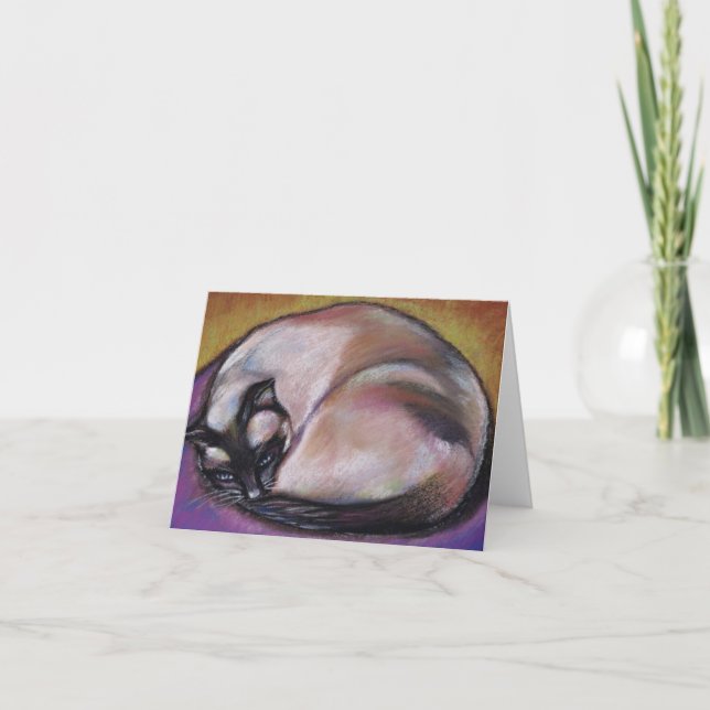 Cartes pour notes de chats siamois (Devant)