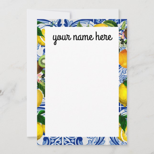 Cartes pour notes de citron personnalisés (Devant)