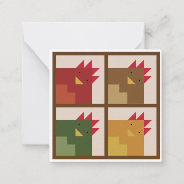 Cartes pour notes de courtepointe de poulet (Devant)