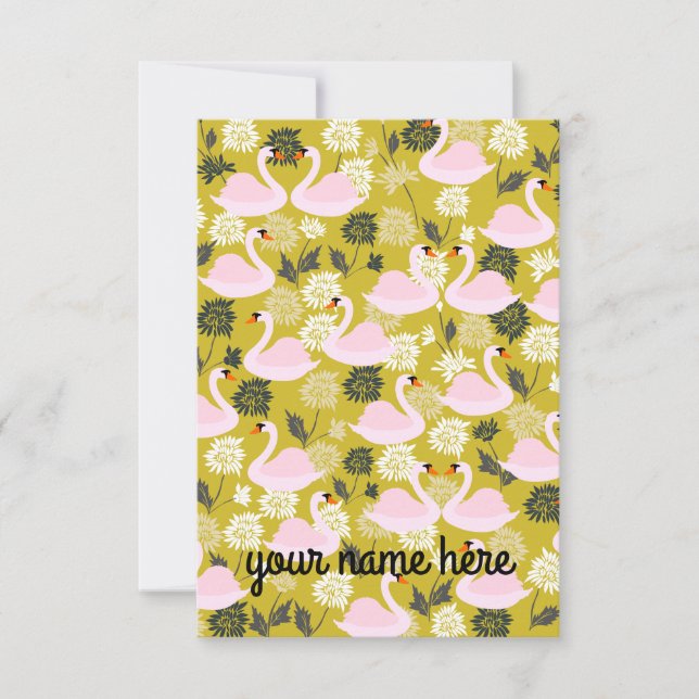 Cartes pour notes de cygne personnalisés (Devant)