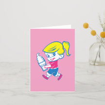Cartes pour notes de fille de crème glacée - Blanc