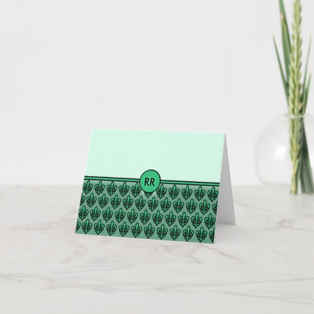 Cartes pour notes de Fleur de Lis Patterned à (Devant)
