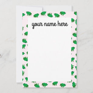 Cartes pour notes de grenouilles personnalisées