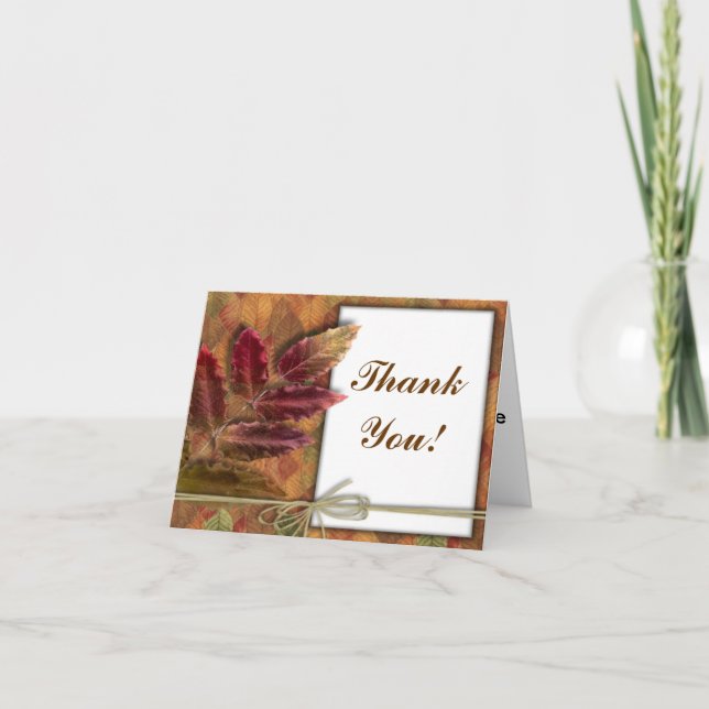 Cartes pour notes de Merci de mariage de automne (Devant)