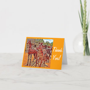 Cartes pour notes de Merci Western Cowboy