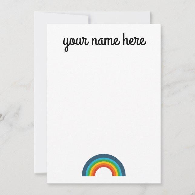 Cartes pour notes de papeterie Rainbow personnalis (Devant)