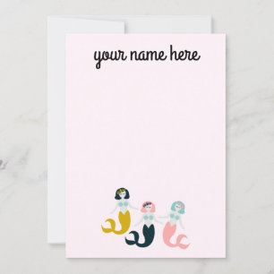 Cartes pour notes de papier à lettres de sirènes p