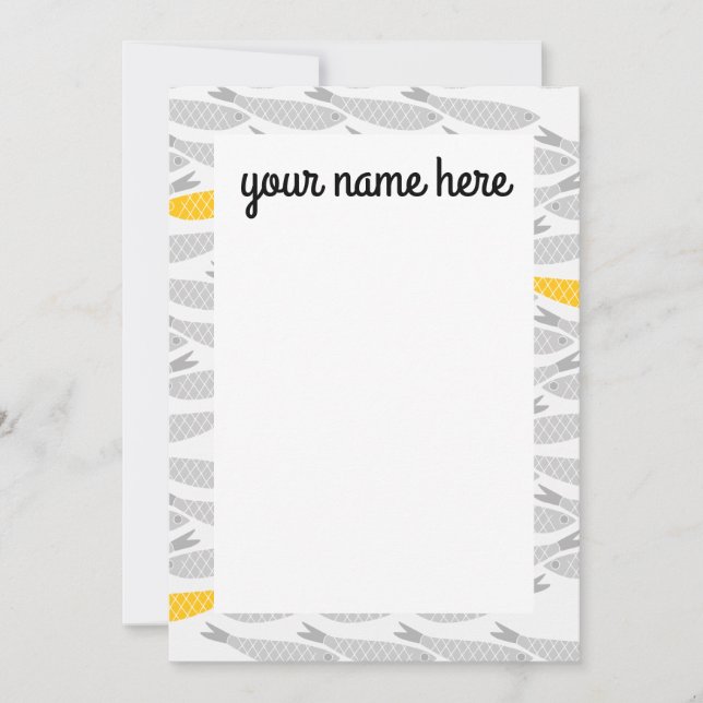 Cartes pour notes de poissons personnalisés (Devant)