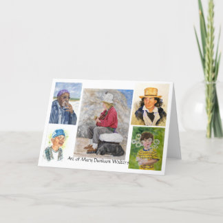 Cartes pour notes de portraits d'aquarelle