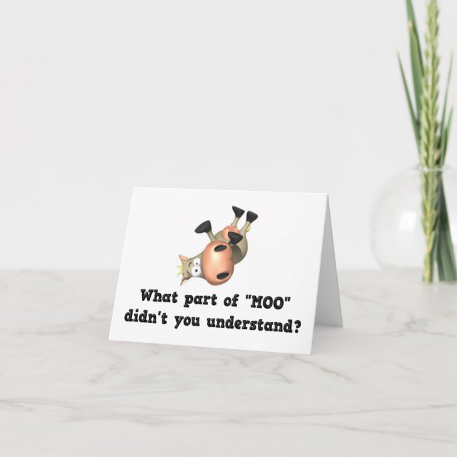 Cartes pour notes de vache drôle (Devant)