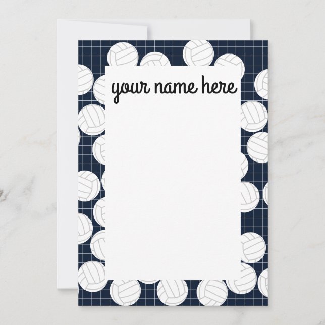 Cartes pour notes de volley-ball personnalisés (Devant)