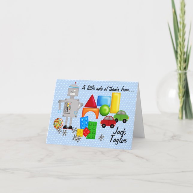 Cartes pour notes des jouets d'un garçon (Devant)