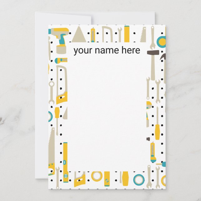 Cartes pour notes d'outils de construction personn (Devant)