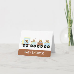 Cartes pour notes du Baby shower du train Animal T