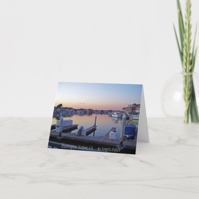 Cartes pour notes du coucher de soleil du port (Devant)