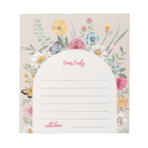 Cartes pour notes fleurs sauvages   Bloc-notes