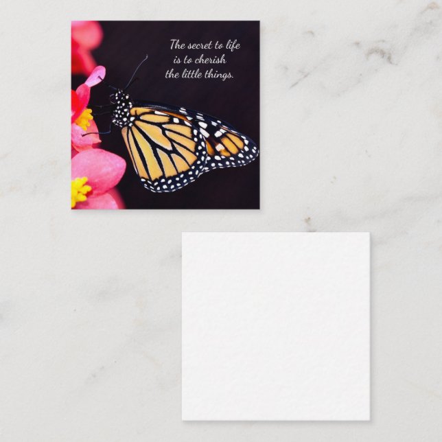 Cartes pour notes Monarch Butterfly (Devant / Derrière)