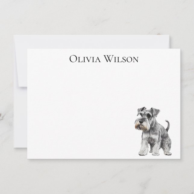 Cartes pour notes personnalisés avec schnauzer min (Devant)