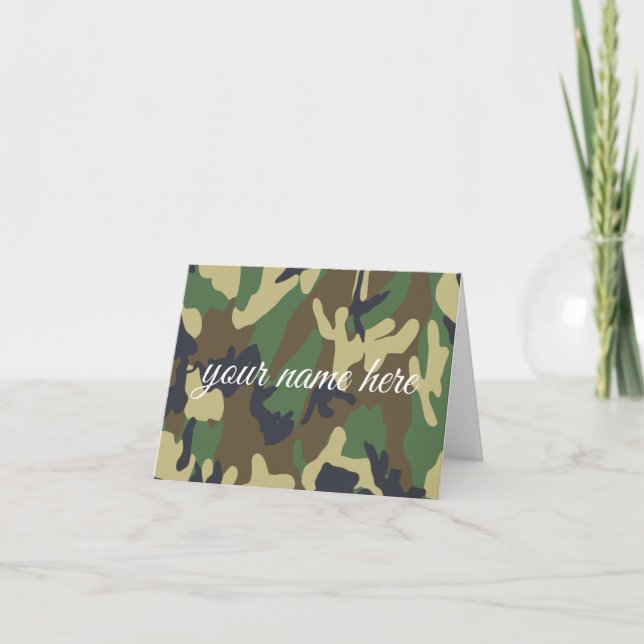 Cartes pour notes personnalisés de camouflage (Devant)