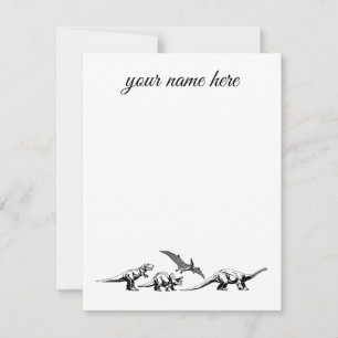 Cartes pour notes personnalisés de dinosaure pour