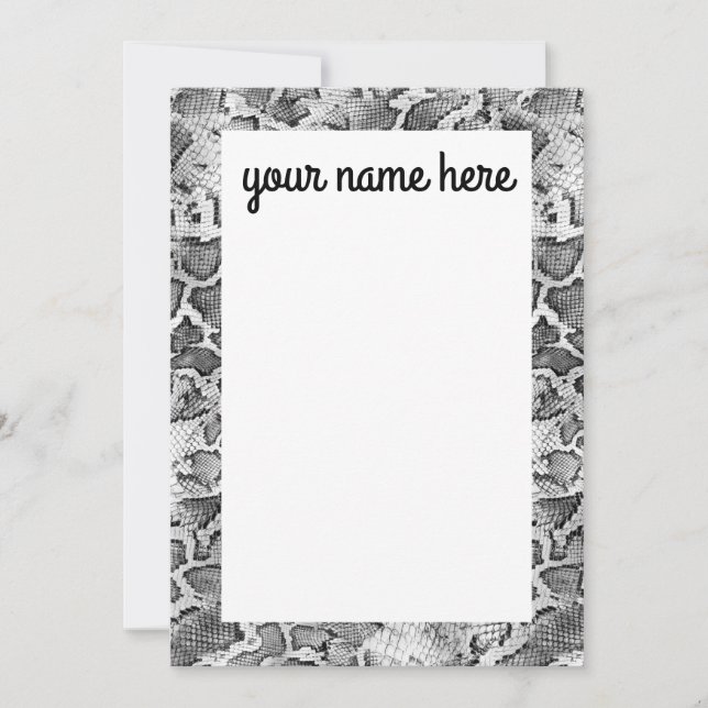 Cartes pour notes personnalisés de la peau de serp (Devant)