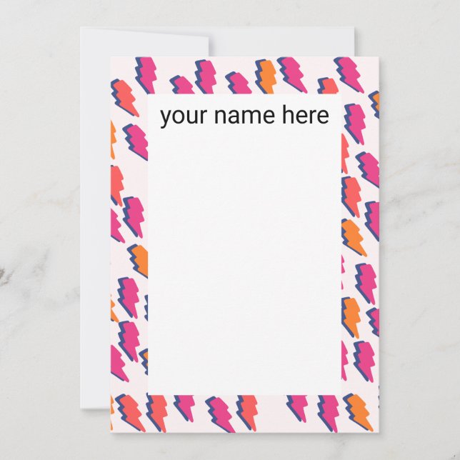 Cartes pour notes personnalisés de l'éclair (Devant)