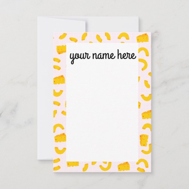 Cartes pour notes personnalisés pour Mac et fromag (Devant)